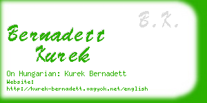 bernadett kurek business card